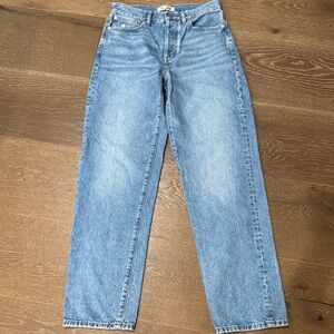 Madewell Low Slung Straight Leg Jeans Light Wash Size 25 Tall